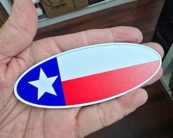 Emblema ovalado de la bandera de Texas para Ford Bronco (versión Full o Sport) y puerta trasera.