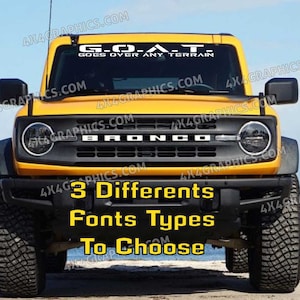 Ford Bronco GOAT  Windshield Vinyl Decal