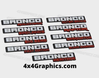 Bronco 3D Fender Emblem Badge Letters with Model Name