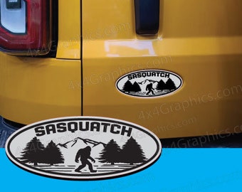 Sasquatch Ford Bronco Full or Sport Oval Emblem Badge Tailgate Door Replacement.