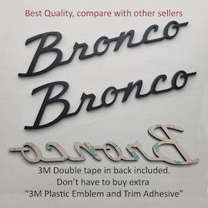 Classic Bronco 3D Raised Emblem Badge Letters (Sold as a Pair)