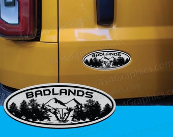 Badlands Ford Bronco Full or Sport Oval Emblem Badge Tailgate Door Replacement.