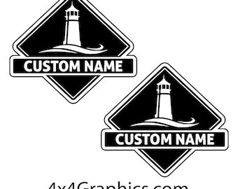 Insignia con emblema de faro con nombre personalizado n.° 32687
