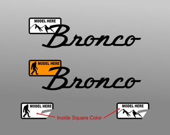 Classic Bronco Fender Emblem Badge with Model Name (Sold as a Pair)