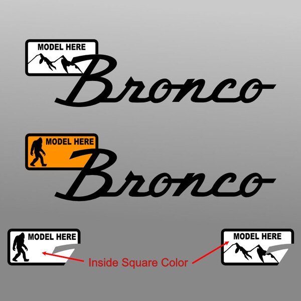 Classic Bronco Fender Emblem Badge with Model Name (Sold as a Pair)