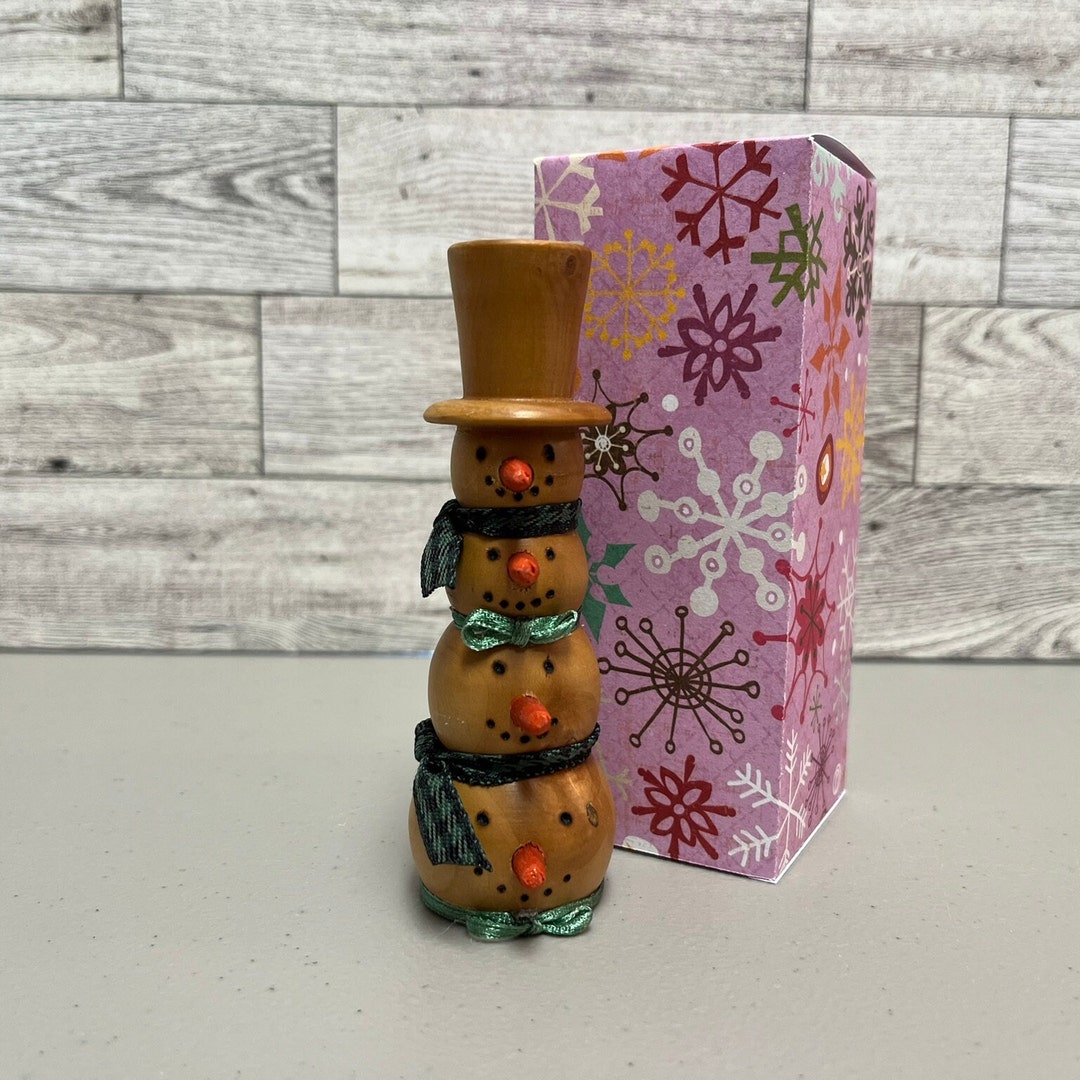Snowmen Stack Handcrafted Hardwood Snowman Stack: Tiered Tray Christmas Decor - Etsy