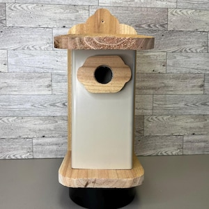 Rustic Cedar Chickadee House: Handcrafted Backyard Birdhouse