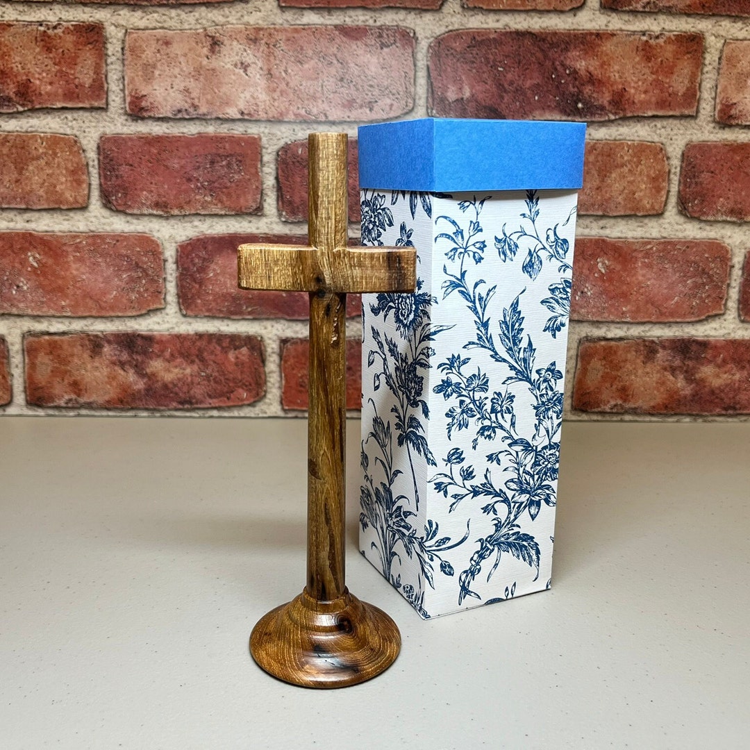 Standing Wooden Cross, Hand-turned Cross, Hardwood Cross, Religious ...