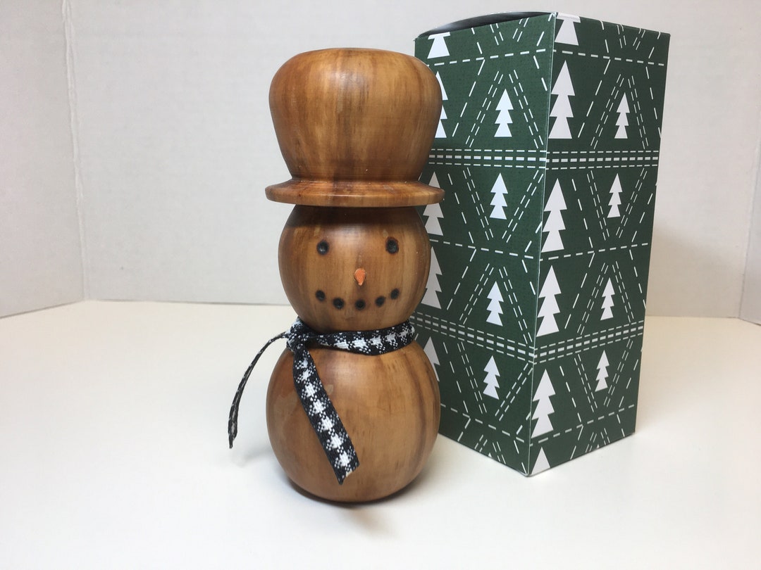 Hardwood Snowman Handcrafted, Wooden Snowman, Handcrafted Snowman