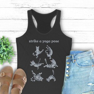 cat yoga tank top, racerback tank, cute cat tank top, yoga tank top, cat lover gift, yoga clothing, funny yoga and cat, yoga instructor gift