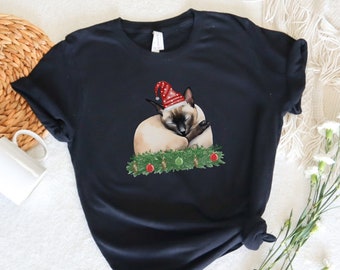Siamese cat shirt, Christmas cat shirt, cat themed gift, Siamese cat lover, Siamese cat gift, Siamese cat, cat mama shirt, cat person gift