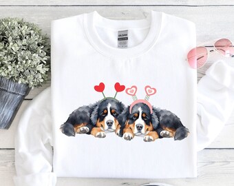 Bernese mountain dog mom sweatshirt, dog valentine sweatshirt, dog mom crewneck, Bernese dog gifts, valentines crewneck, pet sweatshirt, dog