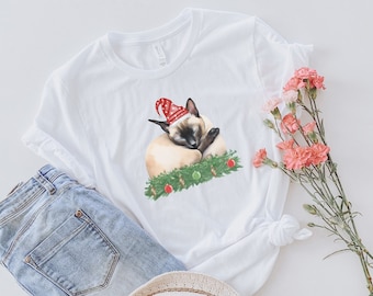 Siamese cat shirt, Christmas cat shirt, cat themed gift, Siamese cat lover, Siamese cat gift, Siamese cat, cat mama shirt, cat person gift