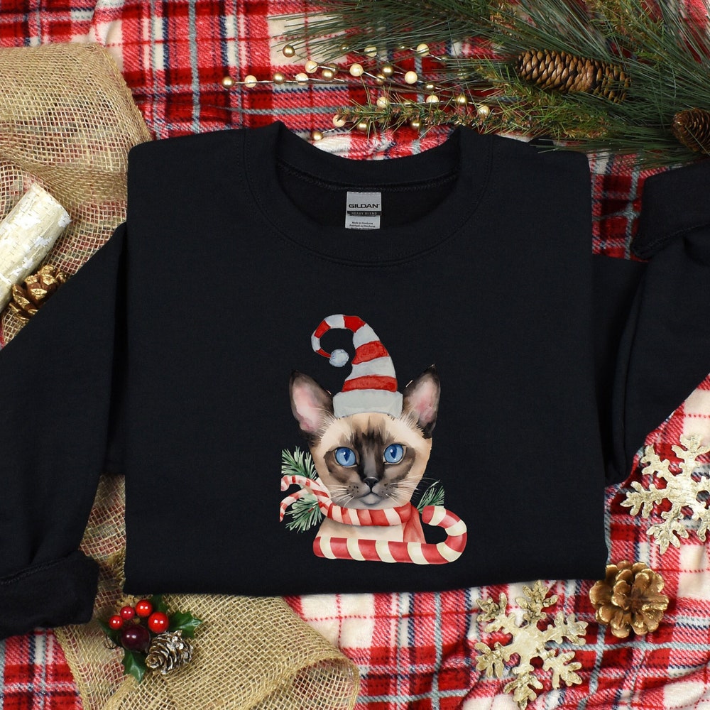 Siamese Cat Sweatshirt, Siamese Cat Mom Sweater, Christmas Cat Shirt, Cat Themed Gifts, Gifts For Cat People, Christmas Cat Mama Sweater