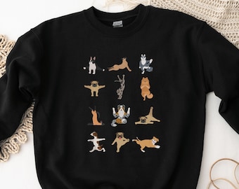 yoga sweater dog, yoga shirt dog, dog yoga pose, cute yoga sweatshirt, yoga with dog, that dog sweater, yoga lover, animal yoga, yoga gift