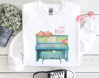 piano sweater, piano player sweatshirt, piano teacher sweater, pianist sweater, music teacher, music lover shirt, piano lover, piano student