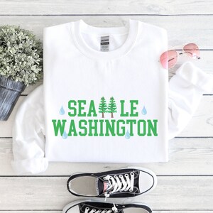 Seattle crewneck, PNW sweatshirt, pnw sweater, Pacific Northwest crewneck sweatshirt, WA Evergreen State, pnw apparel, PNW Seattle gift
