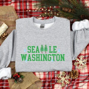 Seattle crewneck, PNW sweatshirt, pnw sweater, Pacific Northwest crewneck sweatshirt, WA Evergreen State, pnw apparel, PNW Seattle gift