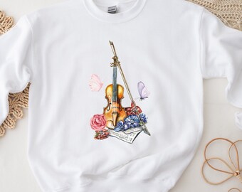 violin sweater, violin sweatshirt, violin teacher shirt, violinist sweater, violin player, music sweater, violin lover, musician sweatshirt
