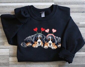Bernese mountain dog mom sweatshirt, dog valentine sweatshirt, dog mom crewneck, Bernese dog gifts, valentines crewneck, pet sweatshirt, dog