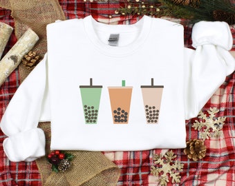 sudadera boba, sudadera de té, regalos de boba, sudadera de comida, suéter boba, camisa de té boba, suéter de té boba, té de burbujas, amantes de boba, boba