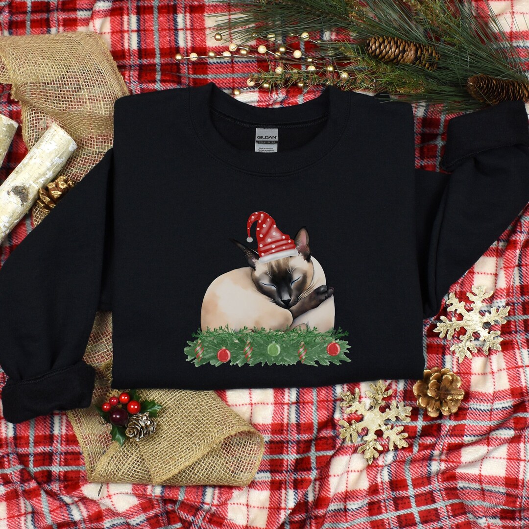 Siamese Cat Sweatshirt, Siamese Cat Mom Sweater, Christmas Cat Shirt
