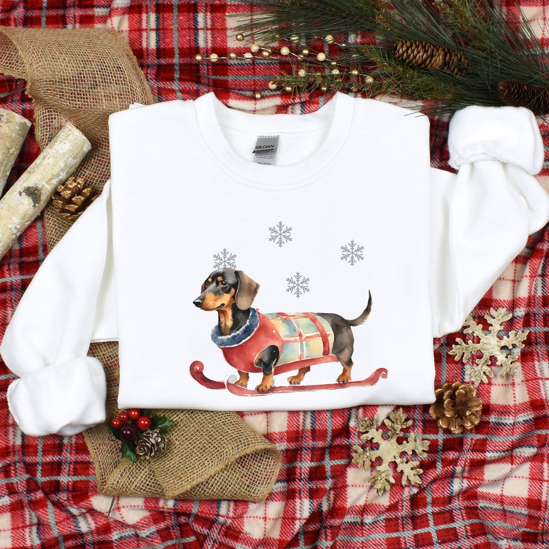 Daschund Sweatshirt Dachshund Christmas Sweater Dachshund Etsy