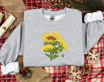 sunflower sweatshirt, sunflower gift, flower sweater, botanical sweatshirt cottagecore sweatshirt, plant sweatshirt floral sunflower sweater