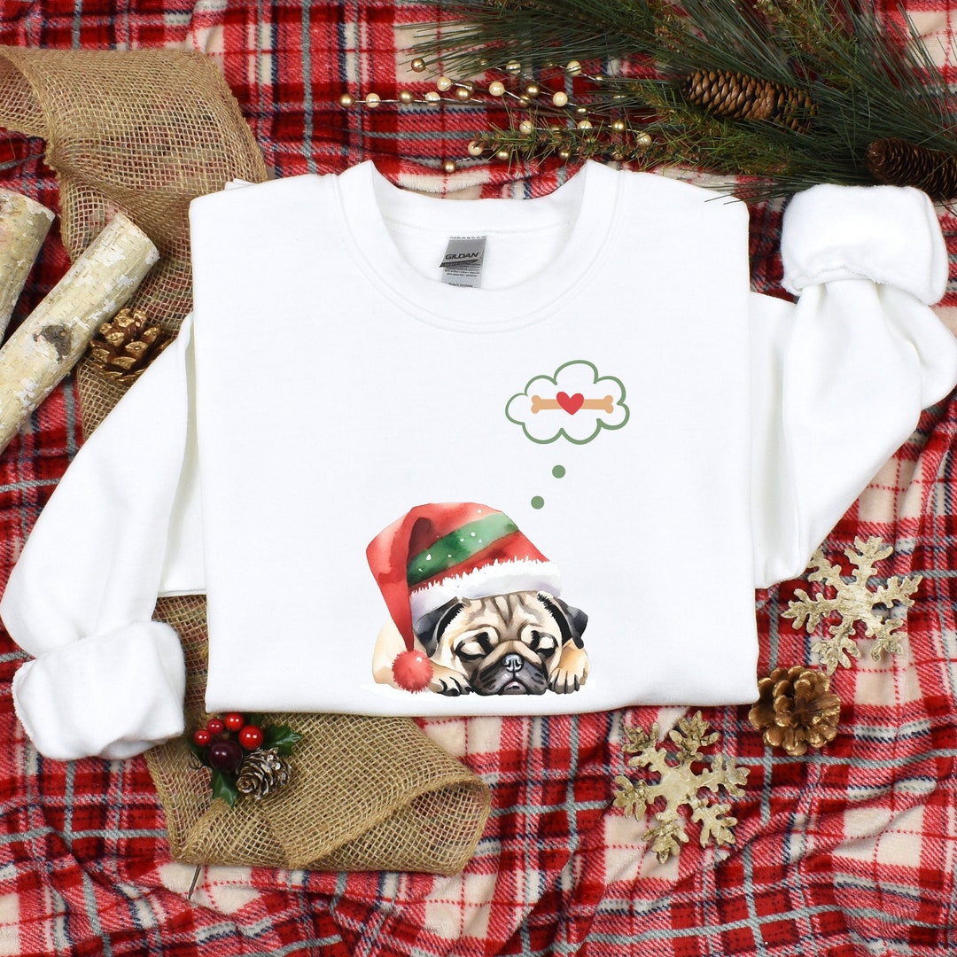 Pug Christmas Sweater Christmas Pug Sweatshirt Pug Hoodie Etsy