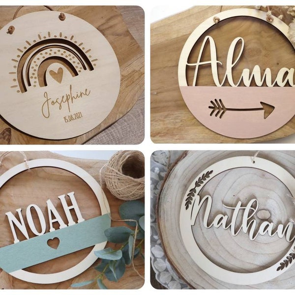 Personalized wooden name tag | Handmade door sign for children's rooms