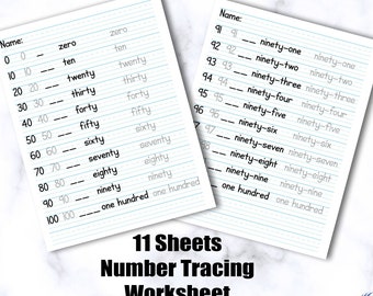 Printable Number Tracing Worksheets, Handwriting Practice