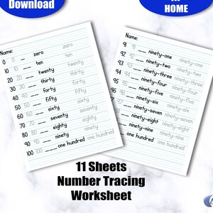 Printable Number Tracing Worksheets, Handwriting Practice