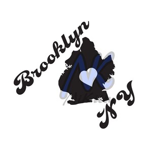 Brooklyn Love, quartier de Brooklyn à New York SVG, DXF, Adobe Illustrator et téléchargement PNG