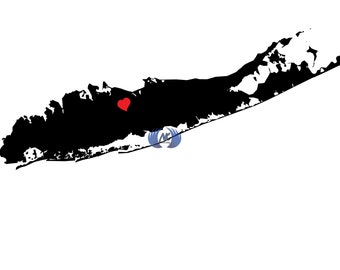 Heart Inside of Long Island New York SVG, DXF, Adobe Illustrator & PNG Download