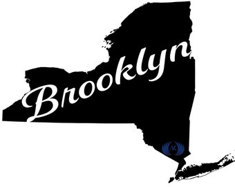 Brooklyn New York State, Brooklyn Borough, SVG, PDF, Adobe Illustrator & PNG Digital Download