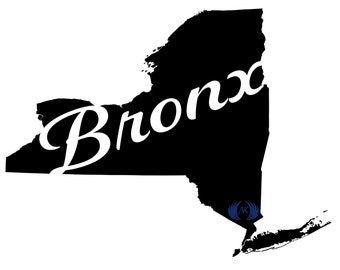 Bronx New York State, New York Borough, SVG, PDF, Adobe Illustrator & PNG Digital Download