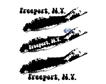 Custom Cities of Long Island New York SVG, DXF, Adobe Illustrator & PNG Digital Download Only