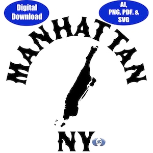 Manhattan New York City SVG, DXF, Adobe Illustrator en png-downloadversie 1