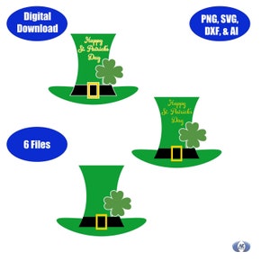 Leprechaun Hat SVG, DXF, PNG, and Adobe Illustrator Digital Download Only