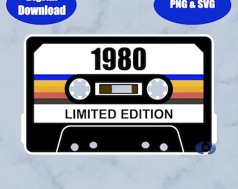 Vintage 1980s Cassette Tape Birthday Design for Sublimation and Other Transfer Printing