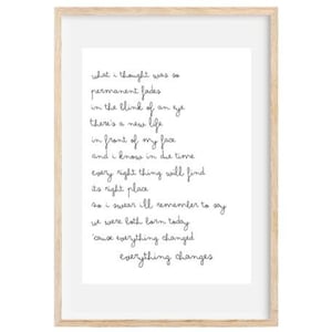 Everything Changes, Waitress, Broadway, Musical Lyrics, Nursery Wall Art Decor, Newborn Gift, Poster, Digital Print *INSTANT DOWNLOAD*