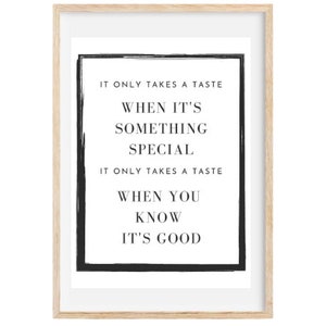 It Only Takes A Taste When It&#39;s Something Special, Waitress, Broadway, Musical Theater Fan, Printable Art, Lyrics Poster, *INSTANT DOWNLOAD*