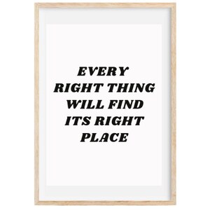 Every Right Thing Will Find Its Right Place, Waitress, Broadway Wall Art Decor, Lyrics Poster, Theater Fan Gift, *INSTANT DOWNLOAD*