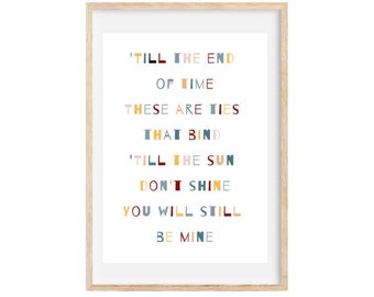 Till The Sun Don't Shine, Waitress, Broadway Poster, Printable Art, Musical Theater Poster, Lyrics Print, Broadway Art *INSTANT DOWNLOAD*