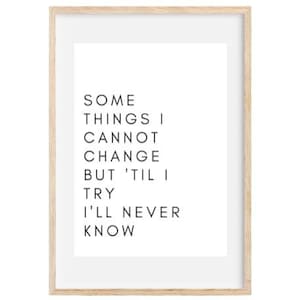 Some Things I Cannot Change, Wicked, Broadway, Musical Theater Gift, Printable Wall Art Present, Lyric Poster, *INSTANT DOWNLOAD*