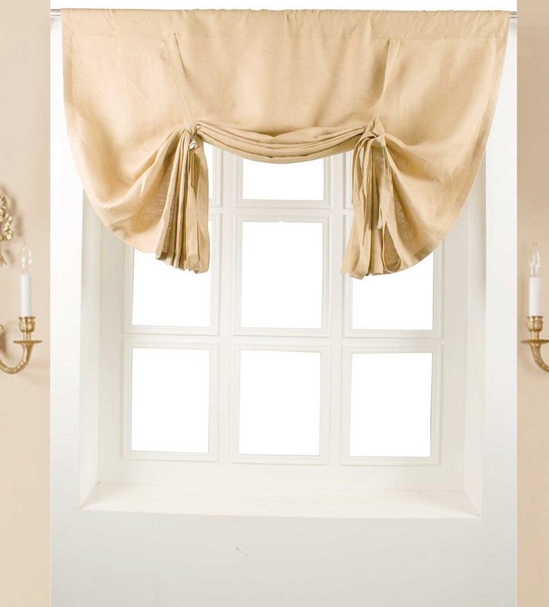 100 Linen Medium Wieghted Fabric Roll up Window Balloon Shades