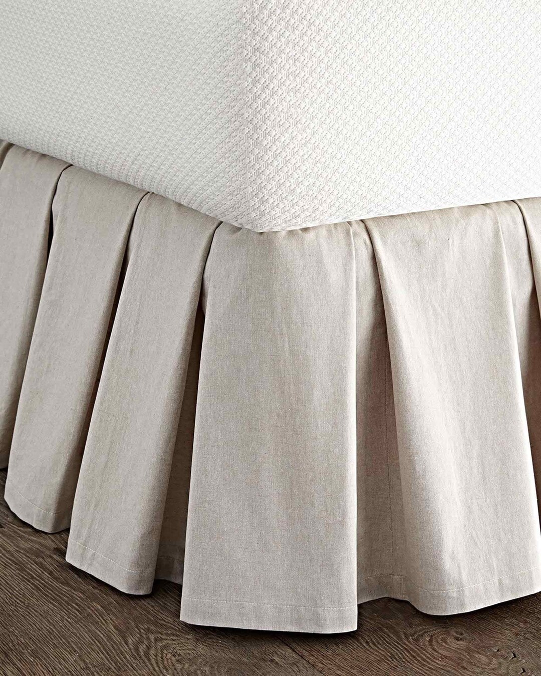 Natural Toned Organic Linen Bed Skirt 18 Drop king Size & Queen Size