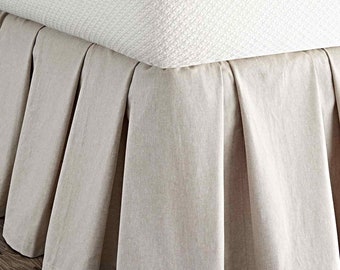 Natural Toned Organic Linen Bed Skirt 18" drop (King Size & Queen Size) for Bed Room