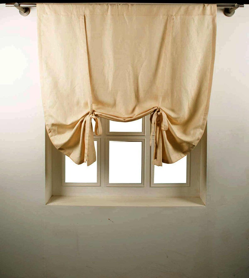 100 Linen Medium Wieghted Fabric Roll up Window Balloon Shades