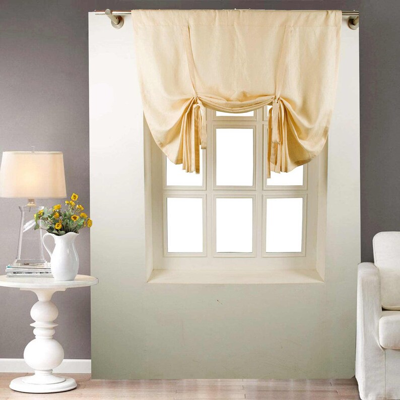 100 Linen Medium Wieghted Fabric Roll up Window Balloon Shades